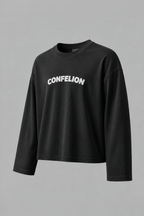 BLACK WAFFLE KNIT T-SHIRT