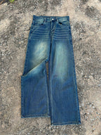 NAVY FADE BAGGY JEANS