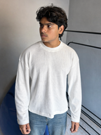 WHITE WAFFLE KNIT