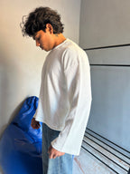 WHITE WAFFLE KNIT