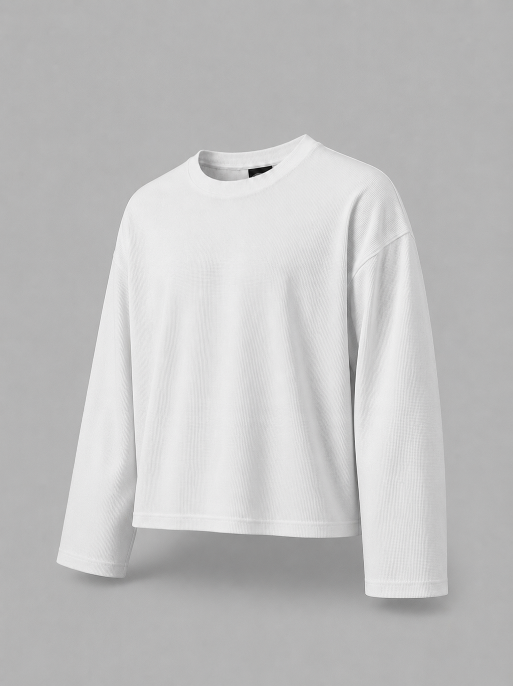 WHITE WAFFLE KNIT