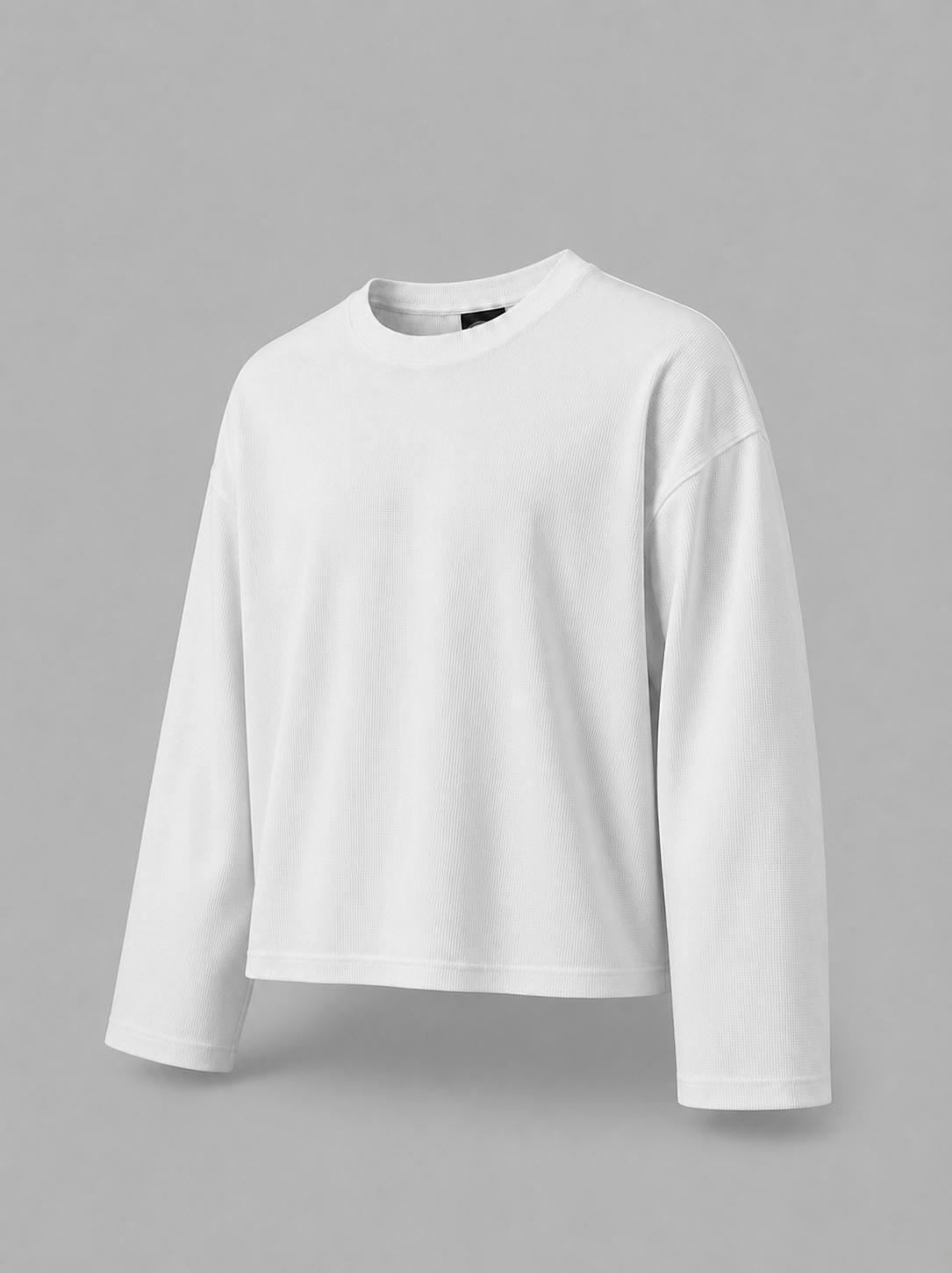 WHITE WAFFLE KNIT