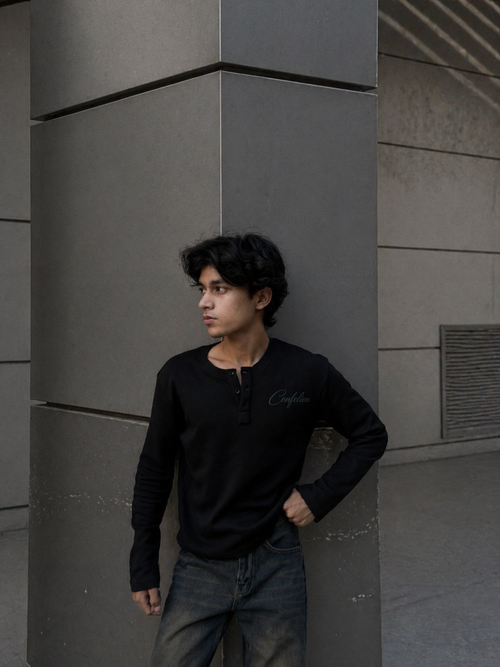 BANG BLACK HENLEY