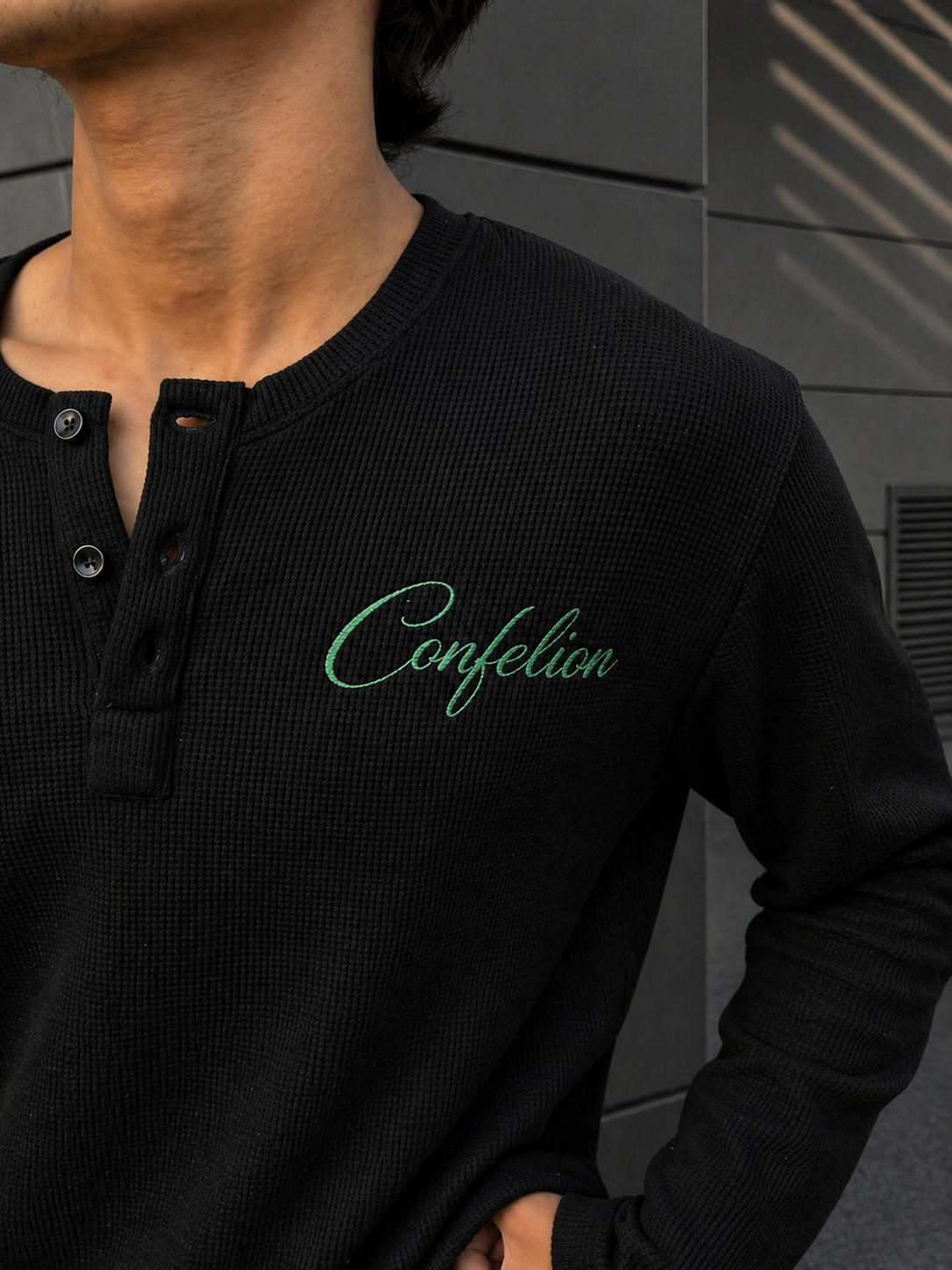BANG BLACK HENLEY